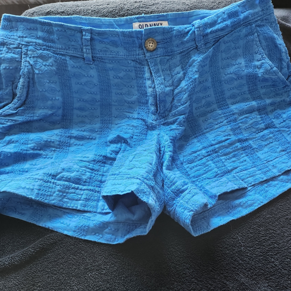 Old Navy Blue Cargo Shorts with Flat Waistband